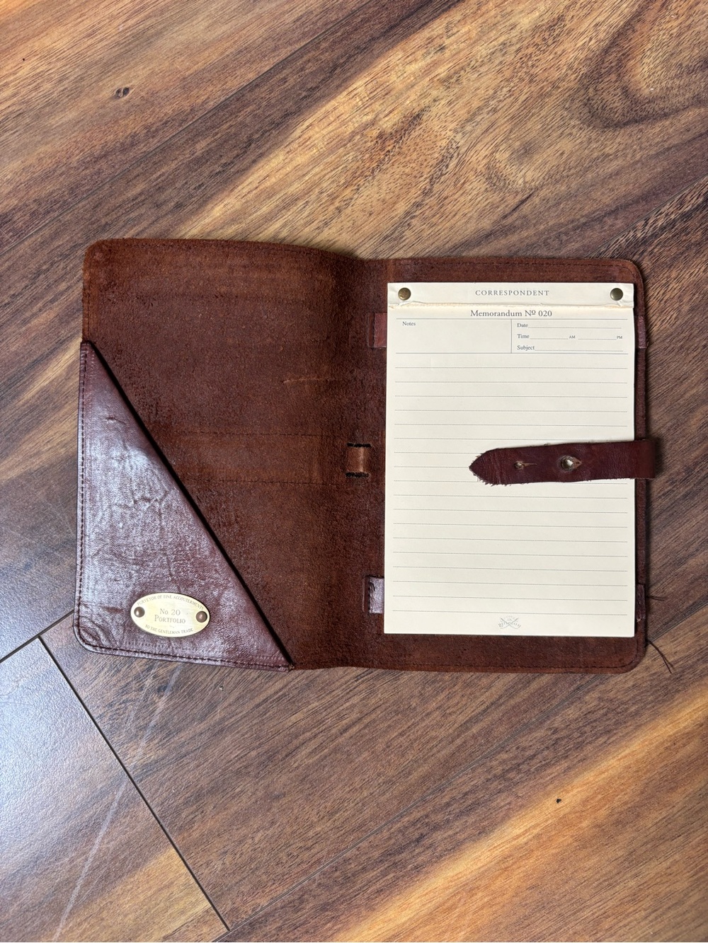 Vintage Rustic Leather Old World Scholar Cottage Study Writing Portfolio - Picture 7 of 7